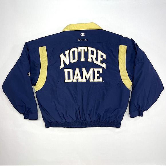 Vintage Other - VTG 90s Notre Dame Fighting Irish Exclusive Champion Puffer Coat Size XL
